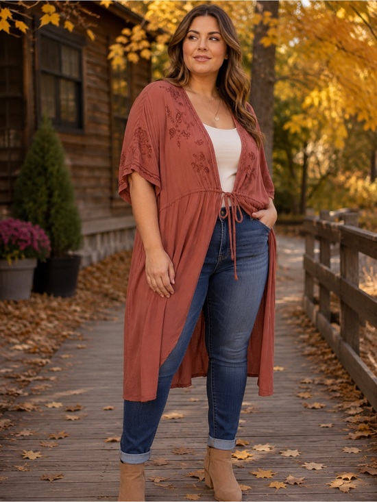 Maurices Sweaters - Maurices Kimono Duster XXL Open Soft Trendy New Dusty Coral